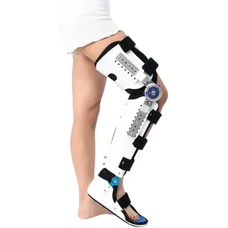 Faltbare Knie-Fuß-Stützorthese, Knöchel-Fuß-Orthese, voll verstellbare orthopädische Wegfahrsperre, Schutz nach der Knie-Stützschiene mit vollem Beinstabilisator, Beingelenkfixierer(Right,Adjustable)