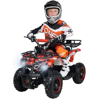 Actionbikes Motors Kinder Quad Elektro ATV Torino | 36 Volt 1000 Watt Motor bis 24 km/h - Kinderquad - Pocket Quad - Elektroquad - Miniquad - Für Kinder ab 8 Jahren (Schwarz Weiß Rot Polo)