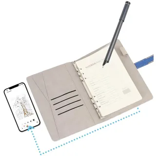 Yanmis Smart Pen und Notebook, BT5.0 SmartPen Writing Set Unterstützt die Echtzeit -Synchronisierung von OCR -Textkennung für die Digitalisierung, Speicherung und Freigabe von (Blue)