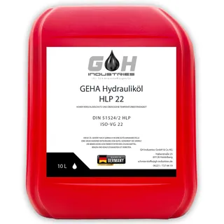 Hydrauliköl HLP 22 | 10 L | ISO VG 22 | GEHA 10 L Kanister | DIN 51524-2 HM – Premium Hydrauliköl für Industrie, Maschinen & Hydrauliksysteme
