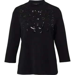 s.Oliver Relaxed-Fit-Shirt aus Viskosemix mit Pailletten-Applikation - schwarz - 34