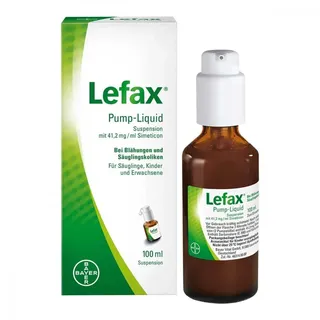 Lefax Pump-Liquid | bei Säuglingskoliken und gegen Blähungen bei Babys und Erwachsenen | mit 41,2 mg Simeticon | mit praktischer Dosierpumpe | 100 ml