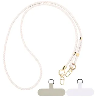Noaxylic Handyband Universal, HandyBand mit 2 Stück Universelles Patch | für iPhone Samsung Galaxy Google Huawei, Handy um den Hals hängend, Handykette Universal, für Alle Smartphones Hüllen, Weiß - 120