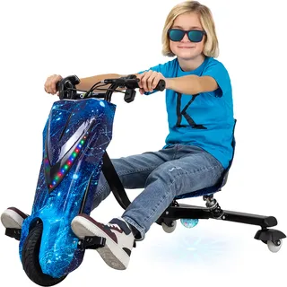 ACTIONBIKES MOTORS Kinder Elektro Drift Trike Drift Scooter Space Blue