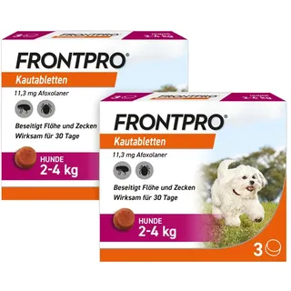 FRONTPRO Hund 11mg XS 2-4 KG 2X3 St