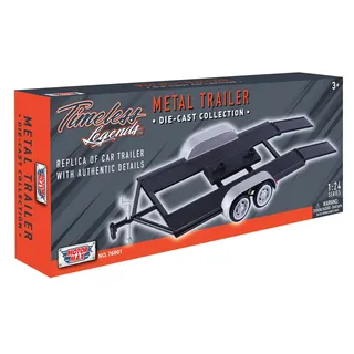 OPO 10 - 1/24 Anhänger, Pritsche, Autotransporter für Autotransport, mit Doppelachse, Metall, Motormax - 76001