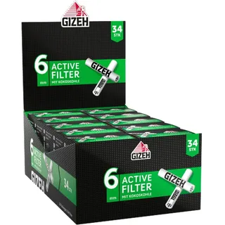 Gizeh Active Filter 6mm Aktivkohle mit Kokoskohle 50 Stück | 6 mm