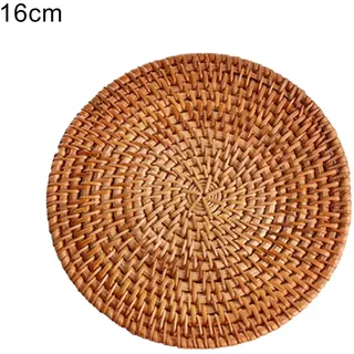 Wärmeisolierung, handgefertigt, Rattan-Teller, Untersetzer, Tischset, Matte, Küchenbecher, Zubehör-10cm