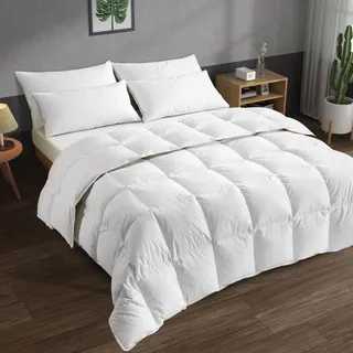 BedStory Daunendecke 200x200, Ganzjahres Bettdecke mit 1800g Daunen und Federn Füllung, 100% Bauwolle Daunendecke 450gsm, Oeko-TEX und RDS Zertifiziert