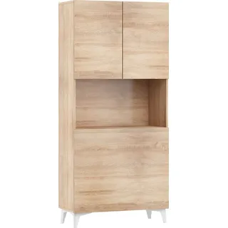 BIM Furniture Klappbare Megan 1 Regale Haushaltsbüro Computertisch Sonoma Eiche)