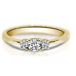 Adam & Eve Verlobungsring 585er Gold / Weißgold mit Brillanten - 0.18 ct, 0.25 ct oder 0.39 ct (Diamantring AE27 mit Ringbox), inklusive Echtheitszertifikat - Gravur möglich gelb|goldfarben 52