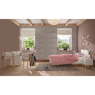 Gami Jugendzimmer-Set Alika, (Set, 3-tlg., Bett, Nachttisch, Schreibtisch) braun