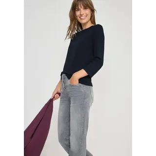 Cecil 3/4-Arm-Shirt mit U-Boot-Ausschnitt blau XS (36)