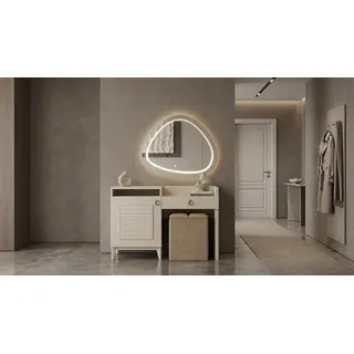 JVmoebel Schminktisch Schminktisch-Set Kommode Spiegel Modern Bequem Stilvoll Beige, Made in Europa beige|braun