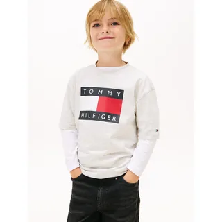 Tommy Hilfiger T-Shirt Regular fit, für Kinder bis 16 Jahre, Print grau 80 (12M)