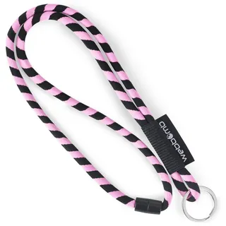 WEBBOMB webbomb® Schlüsselband Tubular rosa/schwarz, Textil, Schlüsselring 47cm, Sicherheitsverschluss