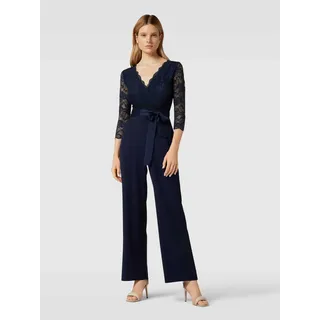 Swing Jumpsuit mit Spitzenbesatz, Marine, 44