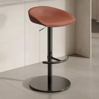 Barhocker, Leder, drehbar, verstellbare Barstühle mit niedriger Rückenlehne, kann 57–82 cm angehoben und gesenkt werden, gepolsterte Thekenhöhe, Barhocker für Kücheninsel