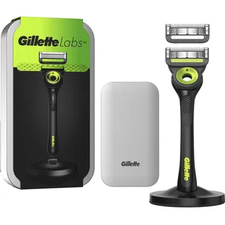 Gillette Labs Herrenrasierer mit Peeling-Stick, Reiseetui, 2 Ersatzklingen