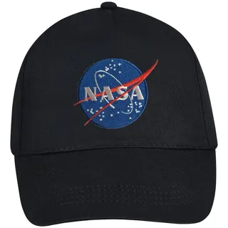Youth Designz Baseball Cap NASA Kinder Cap Kappe Fun-Print Lustig Geschenk Jungen Mädchen mit modischer Logo Stickerei schwarz