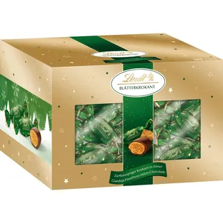 Lindt Schokolade | Blätterkrokant Doppeldreh Vollmilch, 450g Box, Geschenk | Weihnachtsschokolade, 25 Doppeldreh, Gianduja-Nuss-Vollmilch Schokolade, Zartknuspriger Krokant, zum Teilen & Verschenken