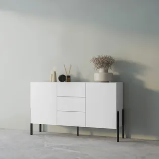 INOSIGN »Jukon, Breite 150 bzw.180 cm, moderne grifflose Kommode«, Schubladenschrank 2 Türen/3 Schubkästen, push-to-open-Funktion, weiß