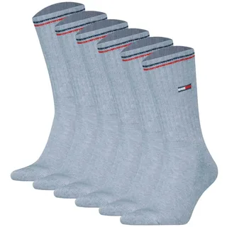 TOMMY HILFIGER Unisex Sportsocken, 6er Pack - UNI Iconic Sock, Tennissocken Hellblau 43-46
