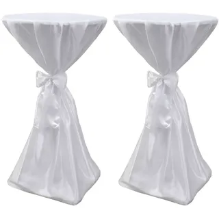 vidaXL Stehtischhusse Weiß Ø 80 cm 2er Set