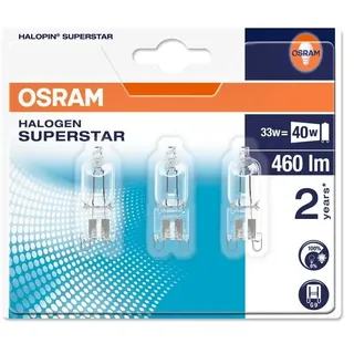 3er  Pack OSRAM G9 HALOPIN ECO Halogenlampe 35W 2800K warmweiß
