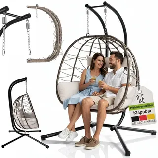 Juskys Doppelhängesessel Aria Beige