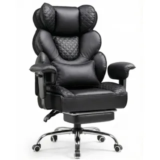 COMHOMA Gaming Stuhl Kunstleder Schwarz