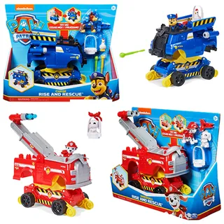 Spin Master Paw Patrol Rise and Rescue verwandelbare Spielzeugautos mit Actionfiguren und Zubehör, ab 3 Jahren, Chase oder Marshall - sortiert