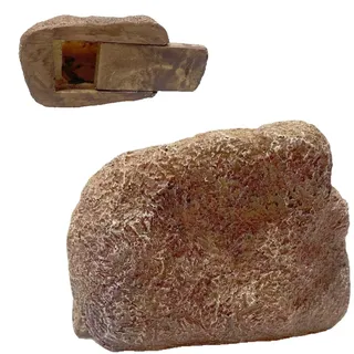 Fake Rock Key Hider, Realistic Stone with Secret Compartment, Looks & Feels like Real Stone, Large Size Fake Rock Hidden Safe, Artificial S'tone Greats for Geocaching and Hide a Spare Keys for Yard