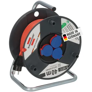 Brennenstuhl Kabeltrommel, Outdoor-Kabeltrommel mit 40m Kabel in rot, aus Spezialkunststoff,