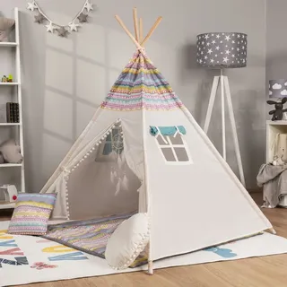 Tipi Kinderzelt für Kinderzimmer Zelt Spielzimmer Indoor Stabil Robust