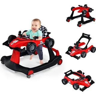 Costway 4 in 1 Lauflernwagen mit einstellbarer Höhe und Geschwindigkeit, Babykart Klappbar