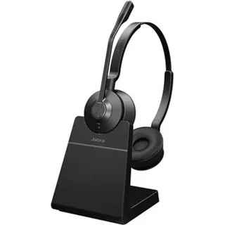 JABRA Engage 55 UC Duo USB-A, inkl. Ladestation (Kabellos, USB-A), Office Headset, Schwarz