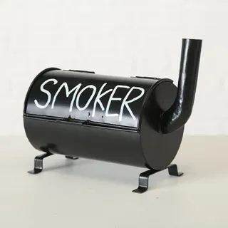 Boltze Aschenbecher Smoker (Sturmaschenbecher aus Metall, 20x10 cm, Geschenkidee für Raucher, Farbe schwarz)