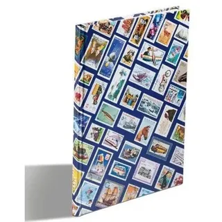 leuchtturm gmbh Briefmarken Einsteckbuch HOBBY 16 weiße Seiten, Einband mit Breifmarkenmotiven, DIN A 4