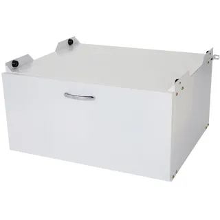 Mendler Waschmaschinenunterschrank HWC-E50, Sockel Podest Erhöhung Untergestell, Schublade 33x61x62cm weiß