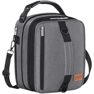Lifewit Erweiterbare Lunchtasche, Tragbare Kühltasche Klein mit Schultergurten und 2 Ice Pack, Isolierte Lunch Bag für Frauen und Männer, Cooler Bag für Arbeit, Schule, 8,2L, Grau