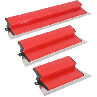 Flächenspachtel Set, Spachtel Werkzeug mit 3 Edelstahlklingen (25cm+40cm+60cm), Spachtel Set mit Z-Griff, Großflächenrakel für große Arbeitsbereich Wand Dekoration