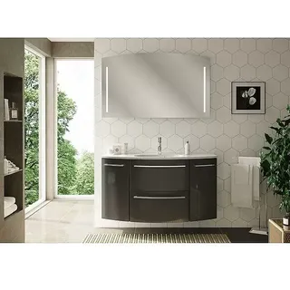 Camargue Swing Badmöbel-Set SW1210G  (Gesamtbreite Badmöbel: 120 cm, Grafit, Hochglänzend, 3 -tlg.)