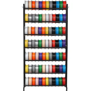Vevor Filament Lagerregal für 3D-Drucker, 7 Ebenen, Filamentspulenhalter, 840 x 320 x 1650 mm, Tragkraft 54,4 kg pro Ebene, 3D-Druckerzubehör für 3D-Druckstudio, Werkstatt, Schwarz