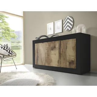 INOSIGN Sideboard »Basic Breite 160 cm, Kommode 3 Türen, Anrichte,«, Metallgriff, moderne Rahmenoptik, viel Stauraum, Farbauswahl, schwarz