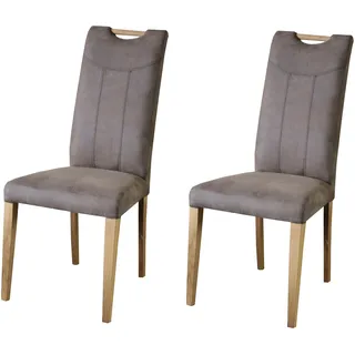 Home Affaire Esszimmerstuhl Roberta Mikrofaser braun 2er Set