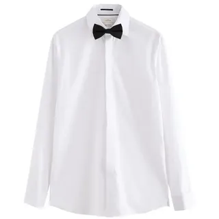 Next Langarmhemd Signature Slim Fit Hemd mit Fliege aus Seide (2-tlg) weiß 44 (Normallänge)