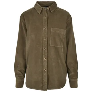 URBAN CLASSICS Corduroy Oversized Hemd Olive S