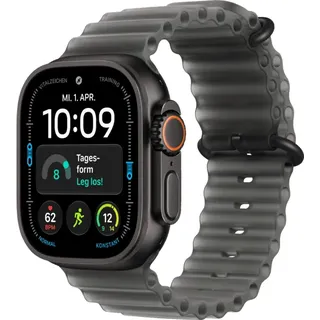 Apple Watch Ultra 4 GPS+Cellular 49 mm Titaniumgehäuse Schwarz Ocean Armband Schwarz M/L