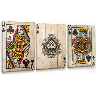 Jack Queen and King Playing Cards Wall Art Canvas Ace Of Spade Card Poker Poster Vintage Poker Playing Cards Canvas Prints Bar Pub Casino Decoration Pictures Nordic Playing Card Pictures on Canvas